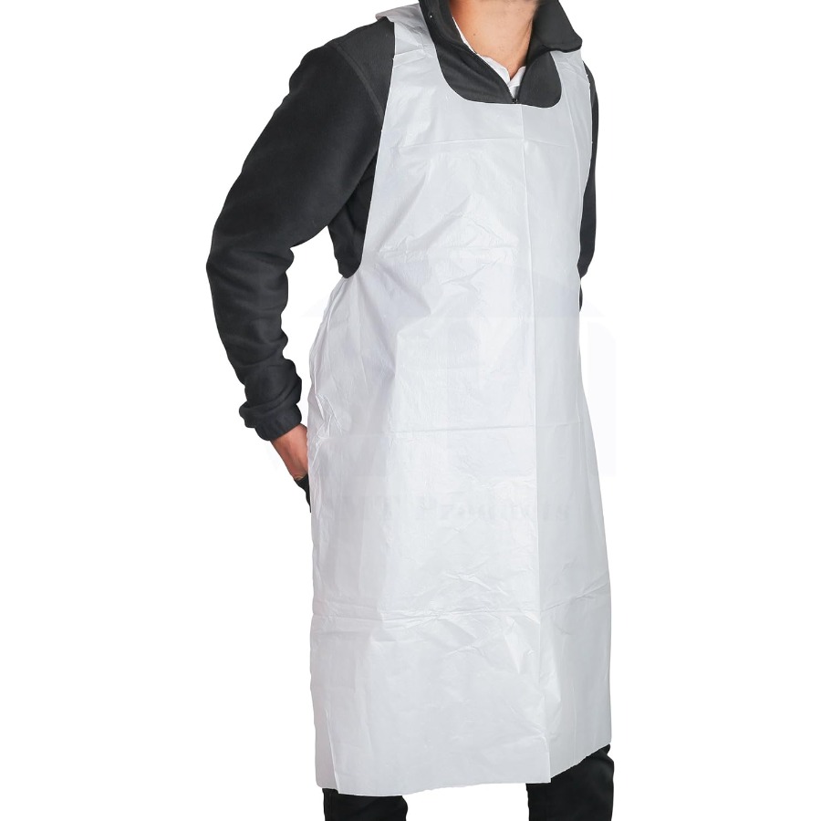 Xlab Medical - Disposable White Plastic Poly Apron 46
