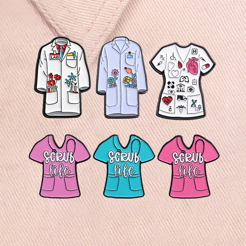 Floral Doctor Nurse Coat Ename - Medical Lab Scientist 리뷰 및 가격