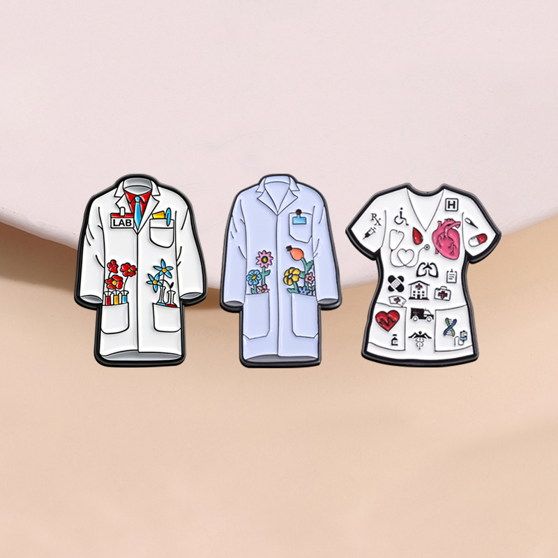 Floral Doctor Nurse Coat Ename - Medical Lab Scientist 리뷰 및 가격