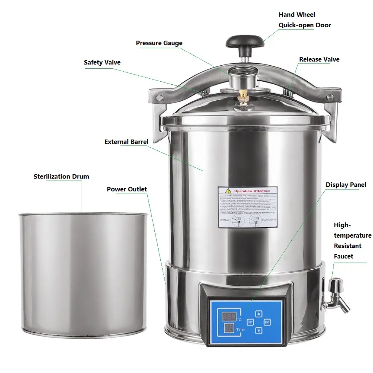 24L Portable Autoclave with Di - Medical Lab Furniture 리뷰 및 가격