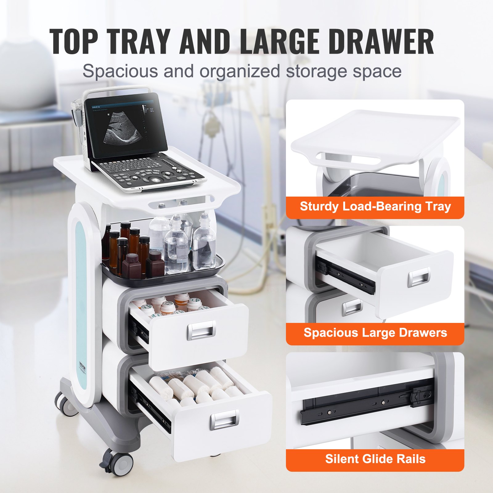 3 Tiers Lab Carts Mobile Medic - Medical Labs 리뷰 및 가격