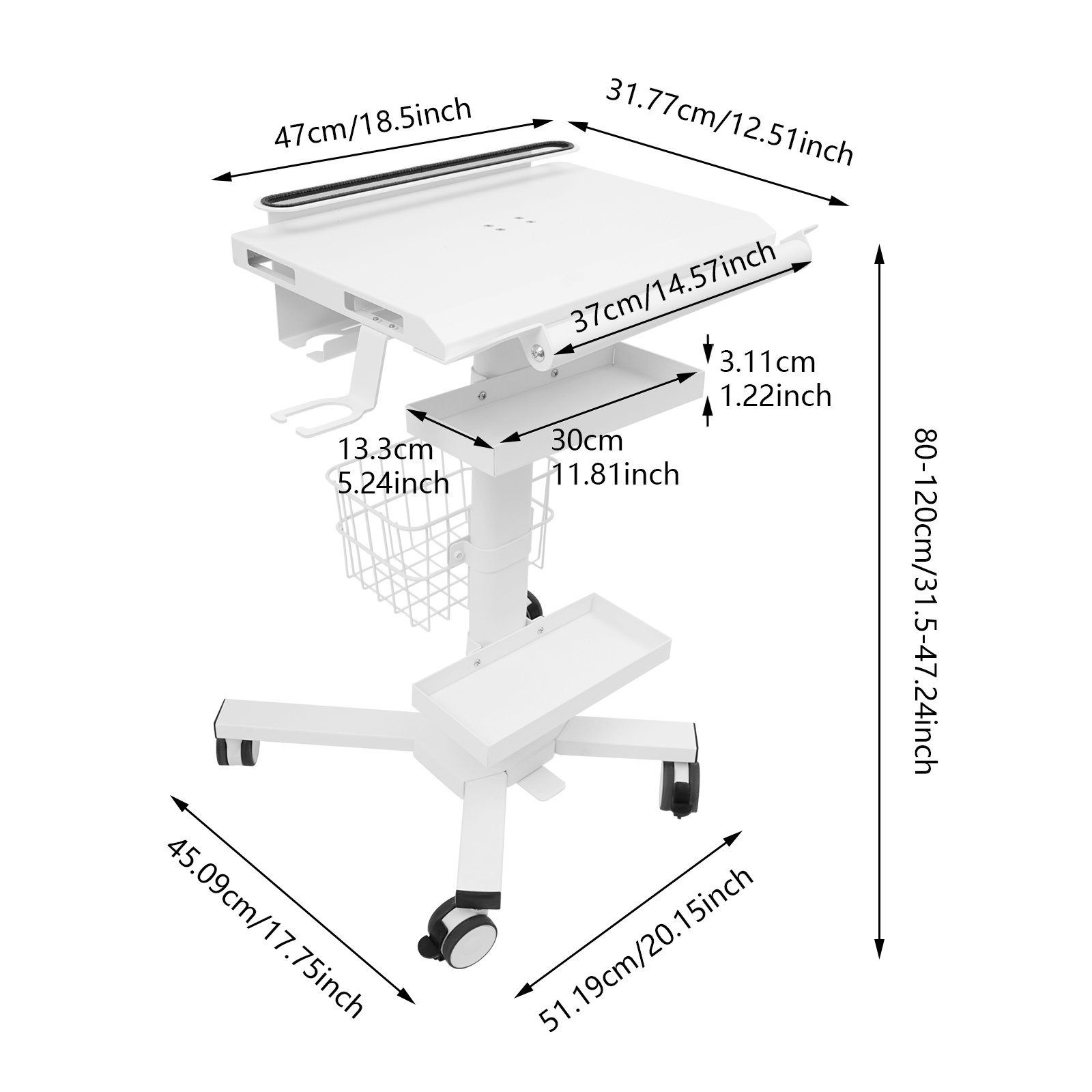 Medical Cart, Spacious Work Ta - Medical Lab Furniture 리뷰 및 가격